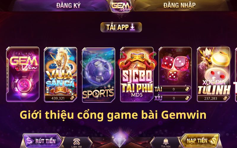 Giới thiệu cổng game bài Gemwin